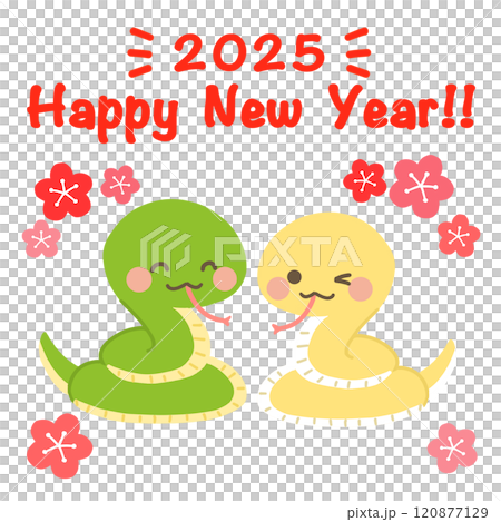 蛇年賀年卡材料兩條可愛的蛇無線條 蛇年賀年卡材料兩條可愛的蛇無線條 120877129