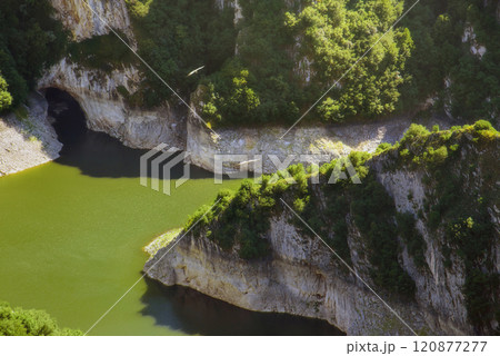 Uvac River and Ice Cave in Mountain Canyon Uvac River and Ice Cave in Mountain Canyon 120877277