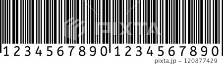 Black and white barcode with numbers underneath representing product details, pricing, and inventory tracking for efficient retail operations 120877429