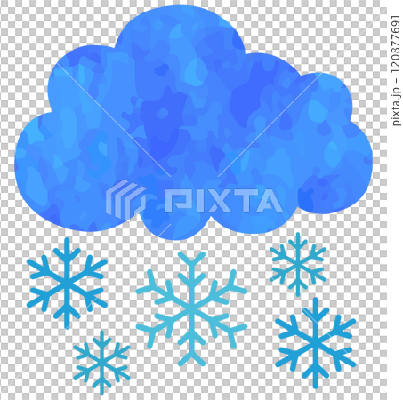 雪雲插畫氣象標誌向量素材 雪雲插畫氣象標誌向量素材 120877691