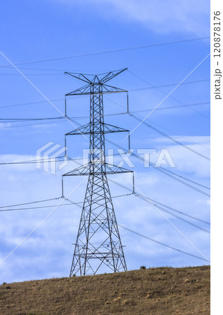 A large steel structure supporting the electricity network A large steel structure supporting the electricity network 120878176