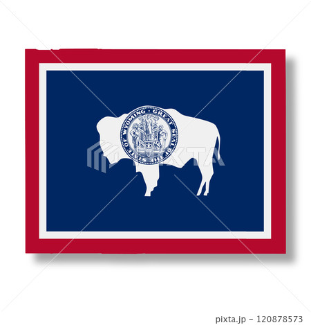 Wyoming State flag map Illustration 120878573