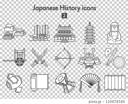 Icons of Japanese History 2: Ancient to Medieval Monochrome 120878580