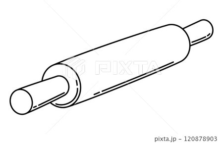 Illustration of rolling pin. Stylized bakery object for cooking recipe and menu. 120878903