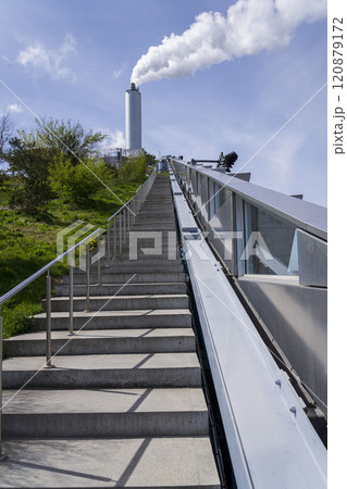 Energy plant with public recreational facility Amager Bakke in Copenhagen, Denmark, Amager Slope or Copenhill 120879172