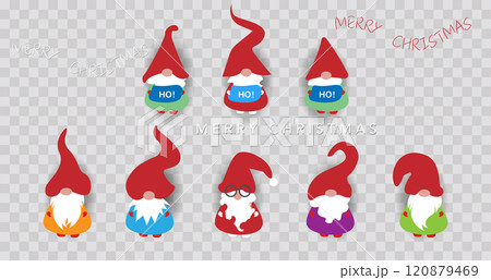 Festive Christmas, set Scandinavian nordic gnome, cute Christmas Santa Gnomes, Ho Ho Ho Elf. Vector clipart isolated for card Xmas elements design Festive Christmas, set Scandinavian nordic gnome, cute Christmas Santa Gnomes, Ho Ho Ho Elf. Vector clipart isolated for card Xmas elements design 120879469