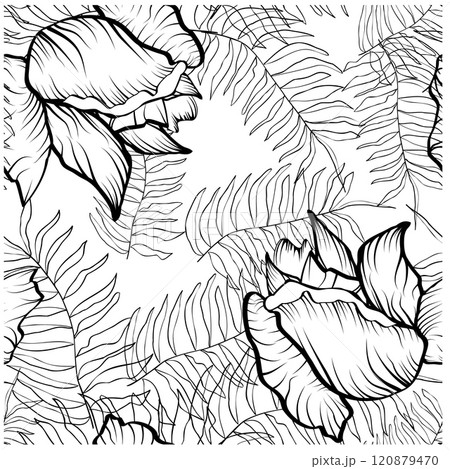 Beautiful paper art seamless pattern with flowers. Summer vector illustration. Spring floral vector Beautiful paper art seamless pattern with flowers. Summer vector illustration. Spring floral vector 120879470