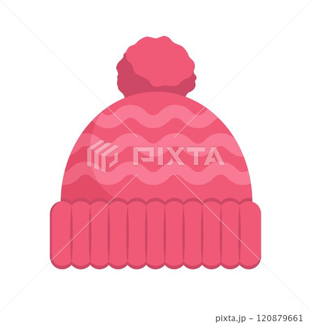 Winter hat. Knitting headwear for cold weather. Vector illustration. Winter hat. Knitting headwear for cold weather. Vector illustration. 120879661