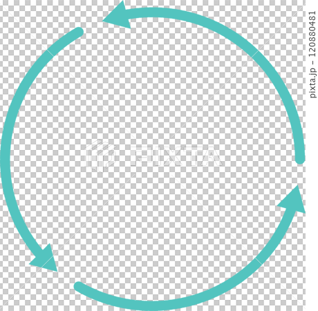 Light blue simple cycle diagram icon 120880481