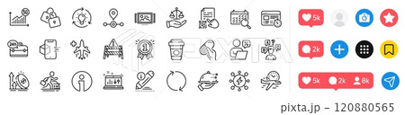 24h service, Sound check and Car rental line icons pack. Social media icons. Power, Online discounts, Capsule pill web icon. Image carousel, Reward, Medical flight pictogram. Vector 24h service, Sound check and Car rental line icons pack. Social media icons. Power, Online discounts, Capsule pill web icon. Image carousel, Reward, Medical flight pictogram. Vector 120880565