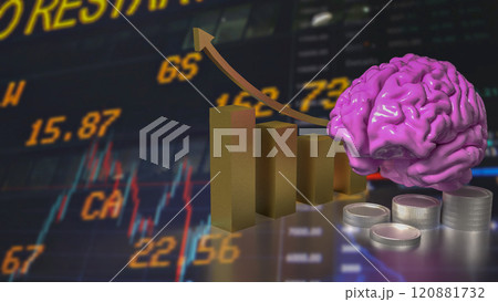The Brain and chart for Business concept 3d rendering. 120881732