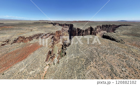 Giant crack of the far reaches of the Grand Canyon from above 120882102
