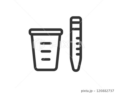 尿検査キットのアイコン（線画）のイラスト 120882737