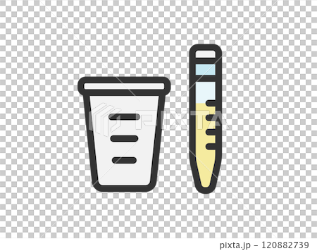 Illustration of urine test icon (line drawing) 120882739
