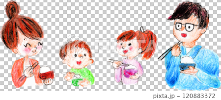 家人團聚手繪插畫 120883372