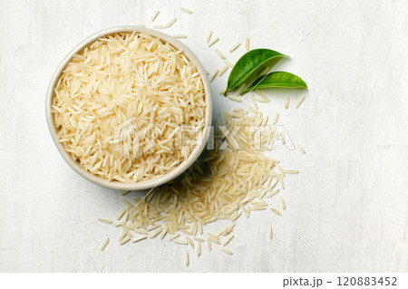 bowl of raw riceの写真素材 [120883452] - PIXTA