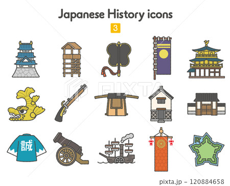 日本史のアイコン3〜近世近代カラー 120884658