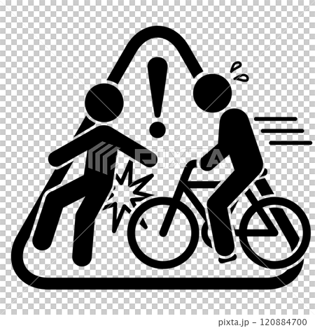 自行車碰撞警告標誌 自行車碰撞警告標誌 120884700
