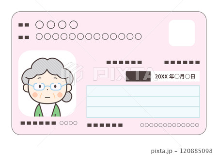 高齢女性のマイナンバーカード 高齢女性のマイナンバーカード 120885098
