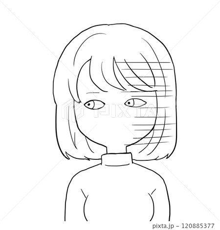 軽蔑の目で見る女性  線 120885377