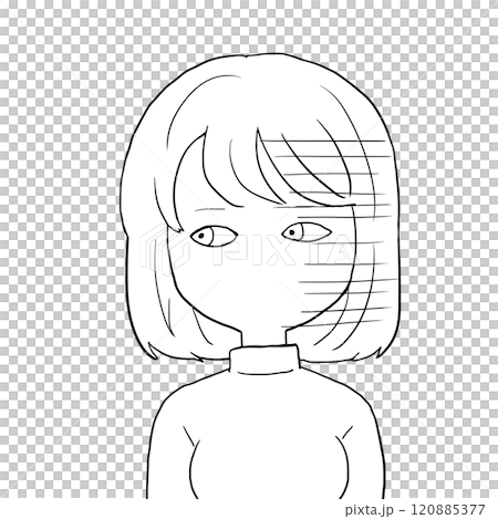 軽蔑の目で見る女性  線 120885377