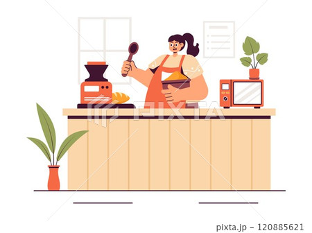 Bread Mill Vector Illustration featuring Wheat Sacks, Assorted Breads, and a Windmill for Bakery Products in a Flat Style Cartoon Background Bread Mill Vector Illustration featuring Wheat Sacks, Assorted Breads, and a Windmill for Bakery Products in a Flat Style Cartoon Background 120885621