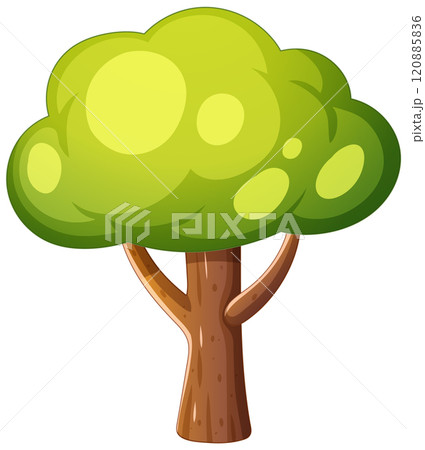 Vibrant Cartoon Tree Illustration Vibrant Cartoon Tree Illustration 120885836