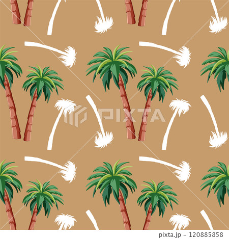 Tropical Palm Tree Pattern 120885858