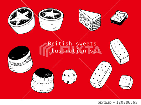 イギリスの焼き菓子のイラストセット 120886365