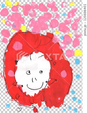 子供の描いただるまの絵 120886401