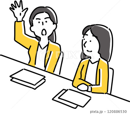 質問する女性会社員 質問する女性会社員 120886530