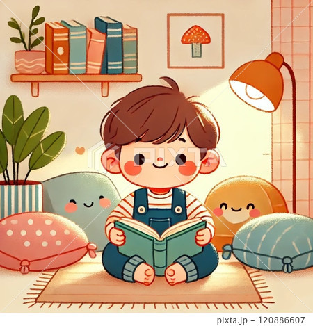 読書をする男の子 120886607