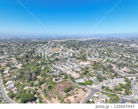Aerial view of houses in Oceanside town in San Diego, California. USA Aerial view of houses in Oceanside town in San Diego, California. USA 120887043