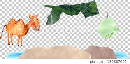 A collage of Tottori Prefecture's local specialties - map set A collage of Tottori Prefecture's local specialties - map set 120887093