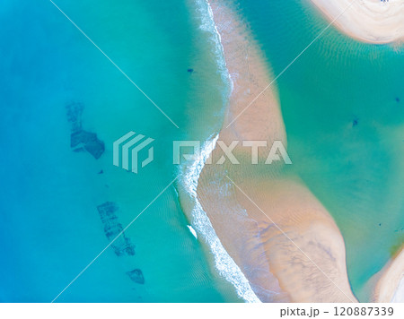 Amazing sea surface in summer season seascape background,Nature waves sea beach background,High angle view waves seascape nature view,Wide angle drone shot Top view Amazing sea surface in summer season seascape background,Nature waves sea beach background,High angle view waves seascape nature view,Wide angle drone shot Top view 120887339