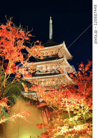 【京都府】仁和寺紅葉ライトアップ(五重塔) 【京都府】仁和寺紅葉ライトアップ(五重塔) 120887449