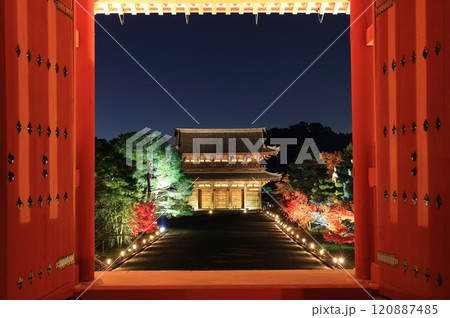 【京都府】仁和寺紅葉ライトアップ(中門と二王門) 【京都府】仁和寺紅葉ライトアップ(中門と二王門) 120887485