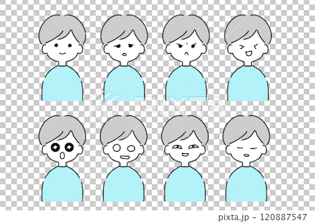 Boy's facial expression set 120887547