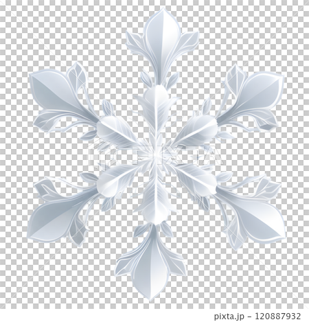 Intricate floral snowflake design bringing a touch of elegance to winter's canvas with delicate petals. Generative AI 120887932