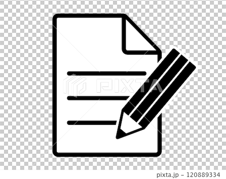 Filling icon (pen and document mark) Filling icon (pen and document mark) 120889334