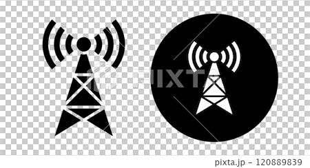 アンテナや電波を表すアイコン 120889839