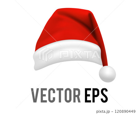 Isolated vector gradient red, white santa claus hat celebrate party icon Isolated vector gradient red, white santa claus hat celebrate party icon 120890449