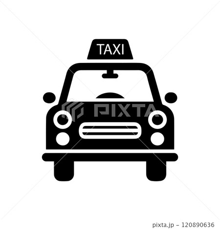 Taxi icon logo design silhouette template isolated Taxi icon logo design silhouette template isolated 120890636