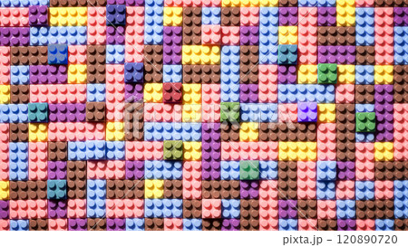 カラフルなブロックによる背景テクスチャー 120890720
