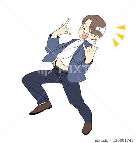 ノリノリでポーズを決める男性 ノリノリでポーズを決める男性 120891743