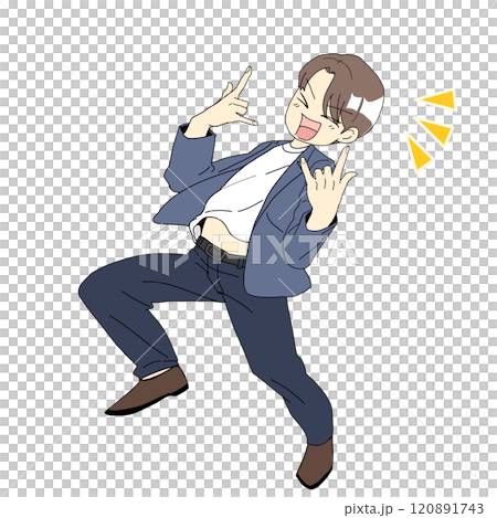 ノリノリでポーズを決める男性 ノリノリでポーズを決める男性 120891743