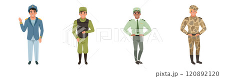 Man Military Uniform and Army Officer Vector Set Man Military Uniform and Army Officer Vector Set 120892120