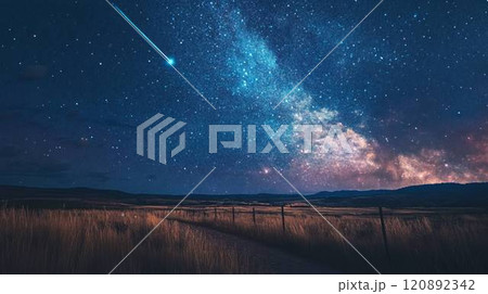 【風景・壁紙】星の見える荒野 【風景・壁紙】星の見える荒野 120892342