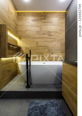 Luxury bathroom interior design and ceramic tile wall 120892794