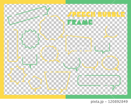Dot pattern broken line speech bubble Yellow/green 120892849